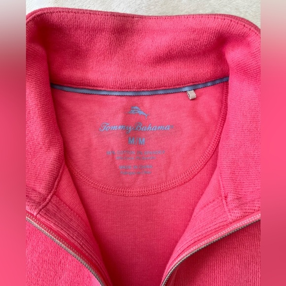Tommy Bahama Aruba 1/2 Zip Pullover Pink Sweatshirt Women’s - Picture 9 of 13
